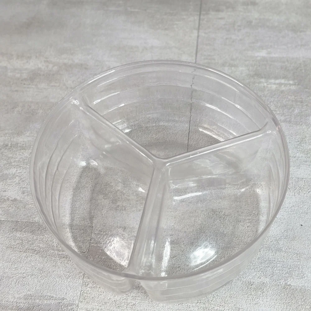 Longaberger Basket Plastic Protector Clear Insert Small Tri-Divider 3 Section